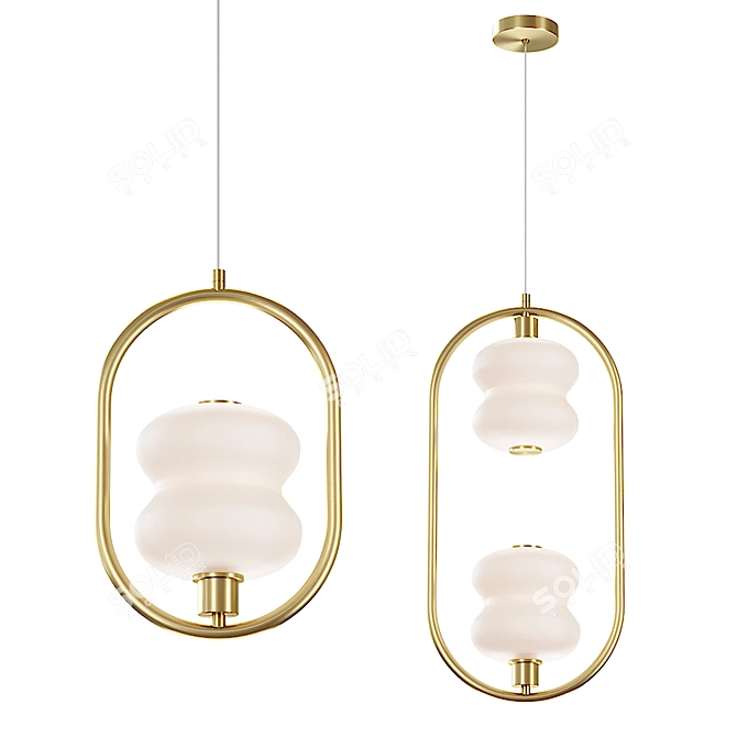 Elegant ALDA RING Pendant Lamp 3D model image 1