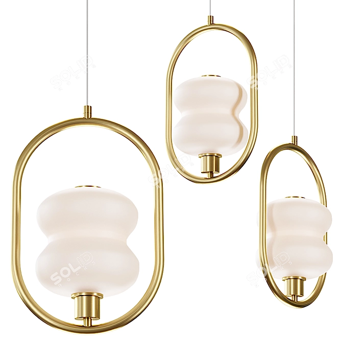 Elegant ALDA RING Pendant Lamp 3D model image 4