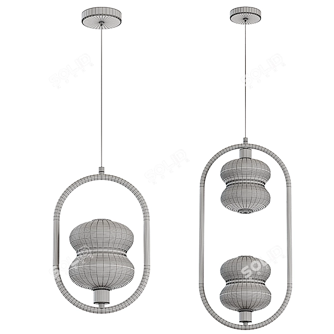 Elegant ALDA RING Pendant Lamp 3D model image 5