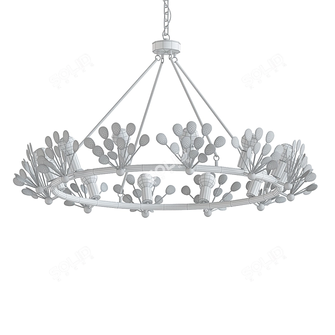 Elegant Zinnia Crystal Chandelier 3D model image 2