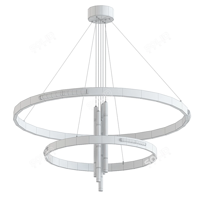 Bamboo Bliss Chandelier 3D model image 2