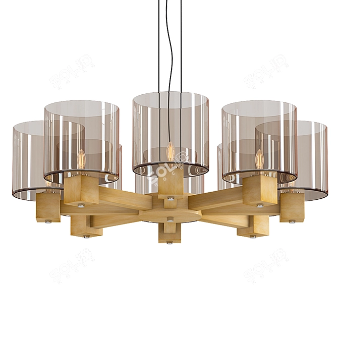 Elegant Molini Glass Chandelier 3D model image 1