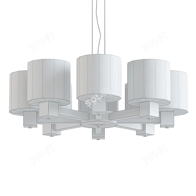 Elegant Molini Glass Chandelier 3D model image 2