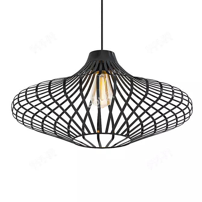 Vintage Industrial Hanging Light 3D model image 1