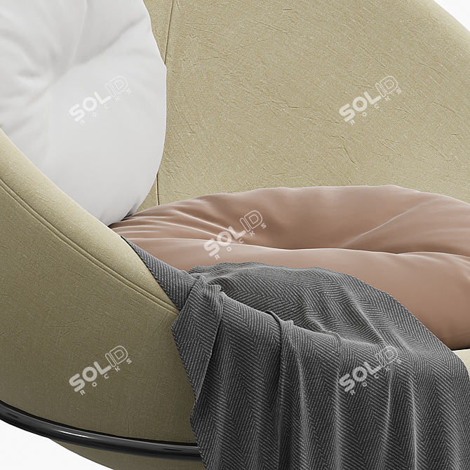 Sand Nuance Bowl Chair: Elegant and Comfortable 3D model image 3