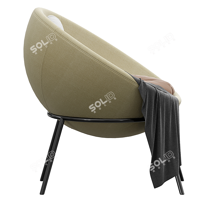Sand Nuance Bowl Chair: Elegant and Comfortable 3D model image 4