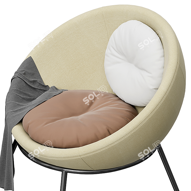 Sand Nuance Bowl Chair: Elegant and Comfortable 3D model image 5