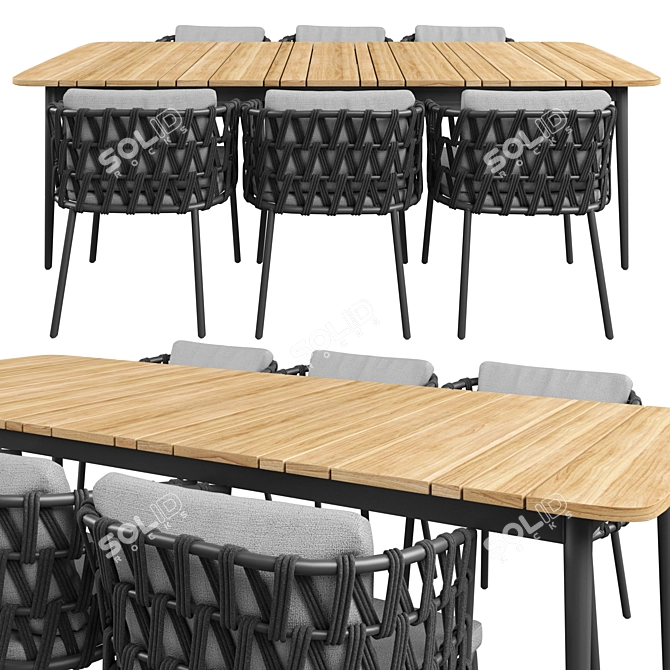 Elegant Leo Dining Set 3D model image 1