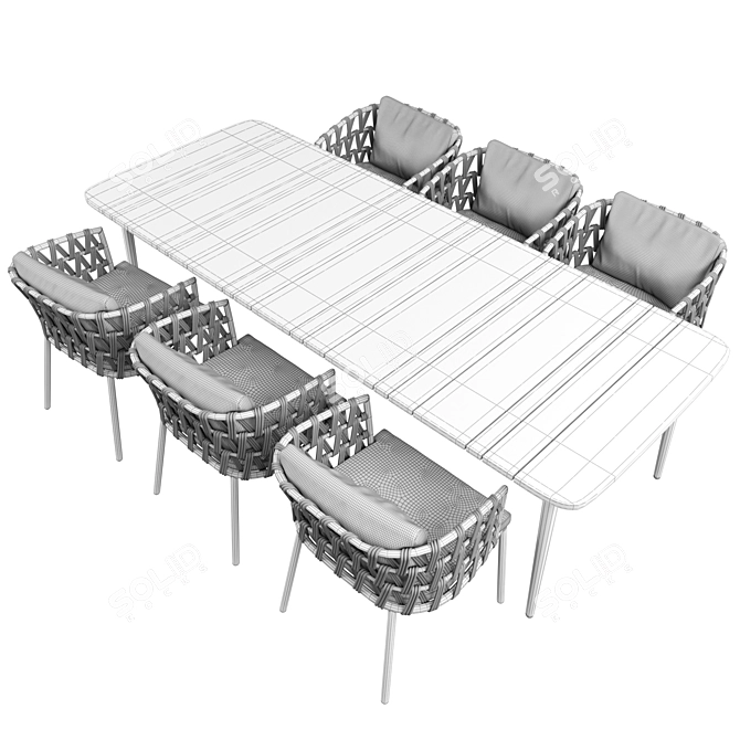 Elegant Leo Dining Set 3D model image 3