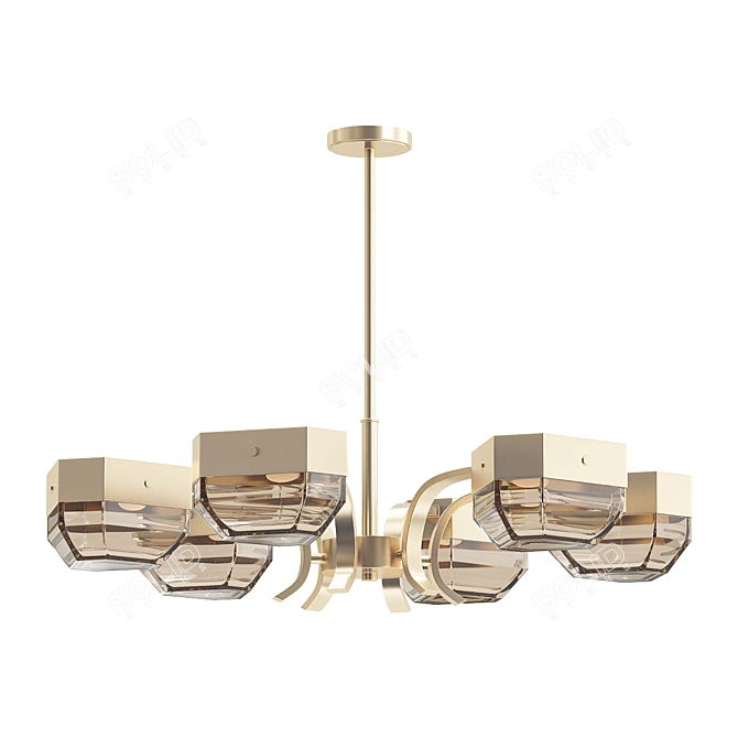 Elegant Designer Gallery Chandelier 3D model image 1