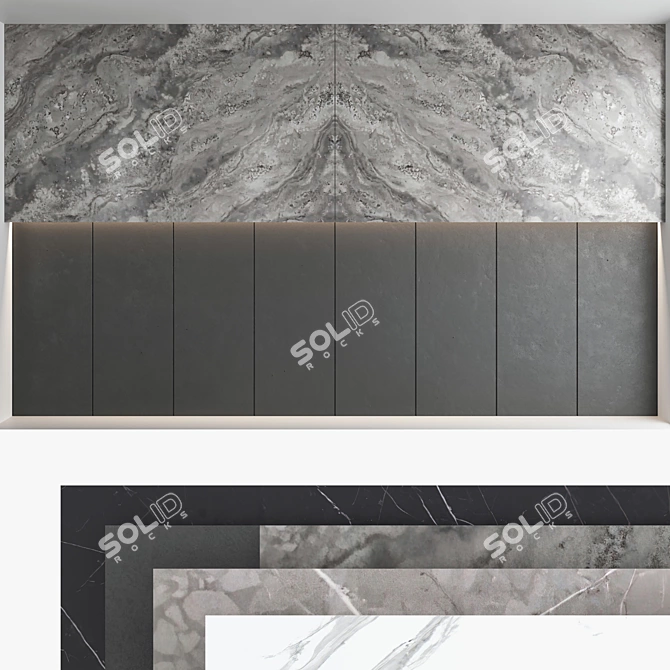 Modern Marble Wall Panel Set 3D model image 1