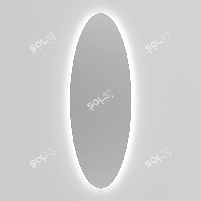 Illuminated OM Oval Mirror: Frameless Elegance 3D model image 1