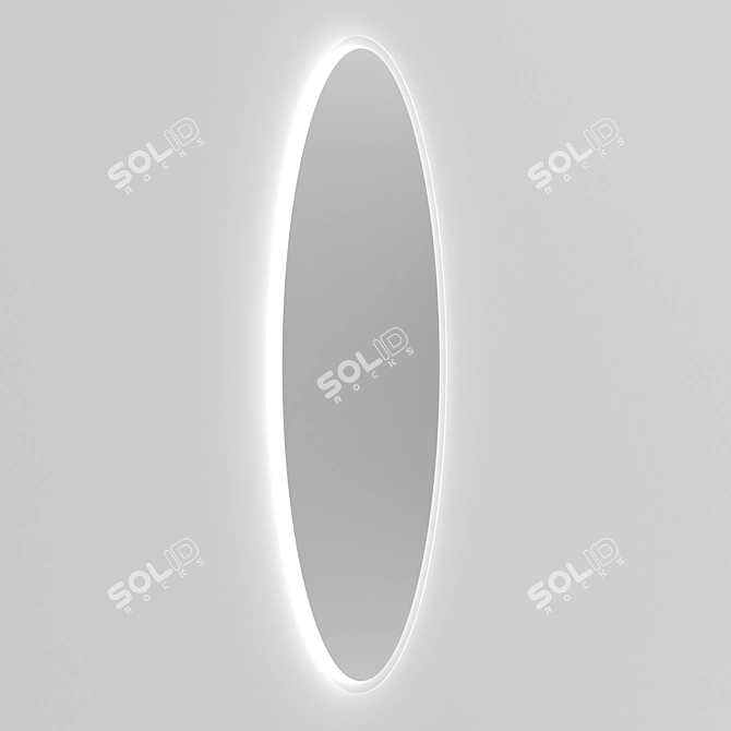 Illuminated OM Oval Mirror: Frameless Elegance 3D model image 2