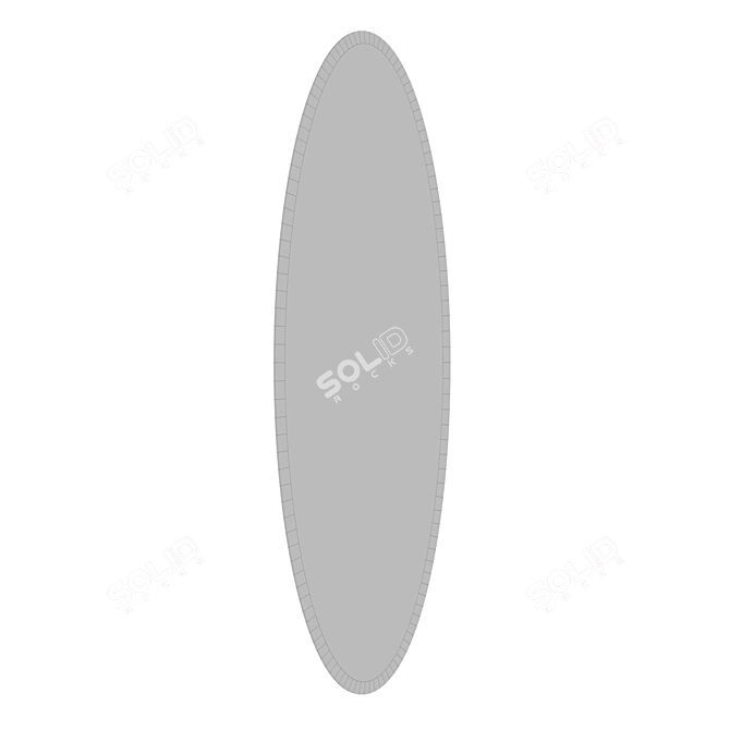 Illuminated OM Oval Mirror: Frameless Elegance 3D model image 3