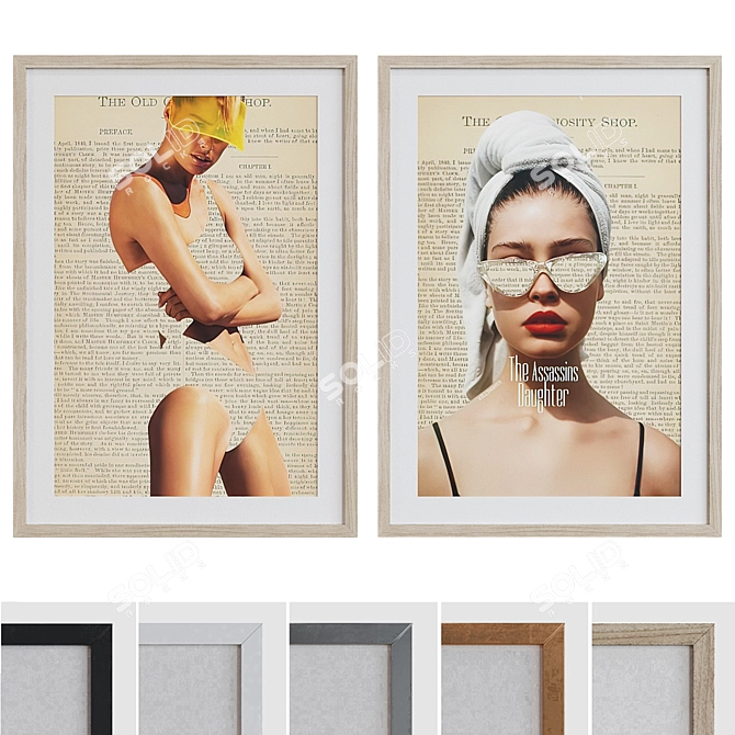 Modern Collage Picture Frame Set 3D model image 1