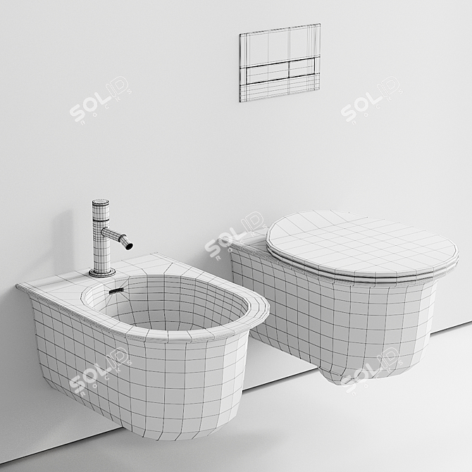 Artceram Chic Wall-hung WC & Bidet 3D model image 5