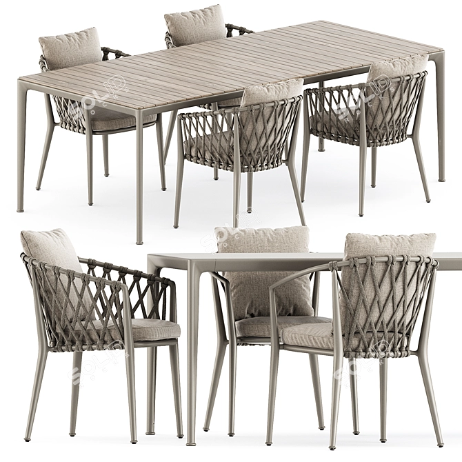 Outdoor Elegance: Erica Chair & Mirto Table 3D model image 1