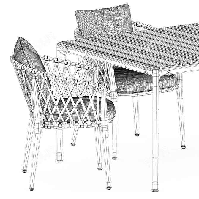 Outdoor Elegance: Erica Chair & Mirto Table 3D model image 5