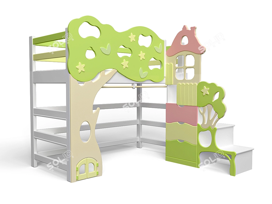 Enchanted Forest Loft Bed 3D model image 1