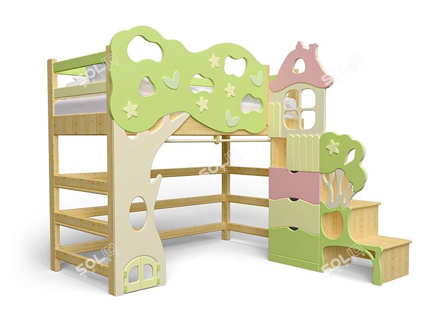 Enchanted Forest Loft Bed 3D model image 2