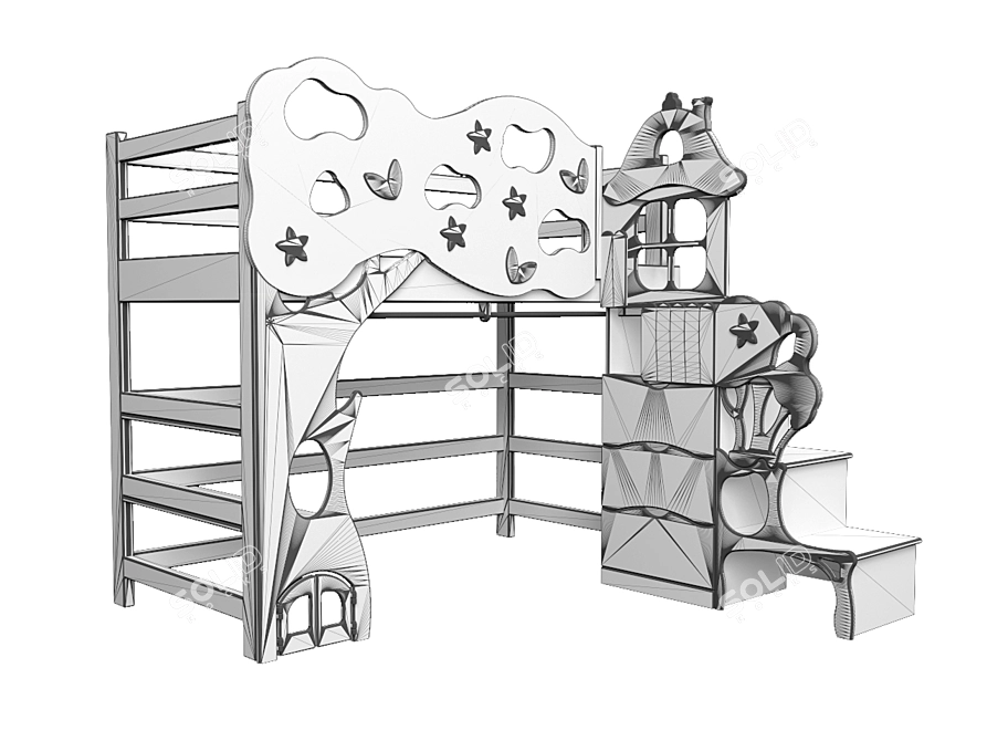 Enchanted Forest Loft Bed 3D model image 3