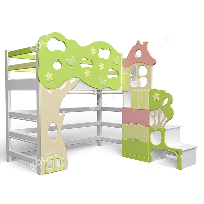 Enchanted Forest Loft Bed 3D model image 4