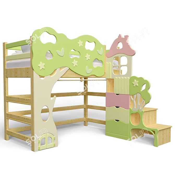 Enchanted Forest Loft Bed 3D model image 5