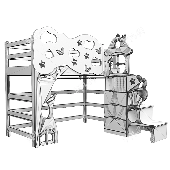 Enchanted Forest Loft Bed 3D model image 6