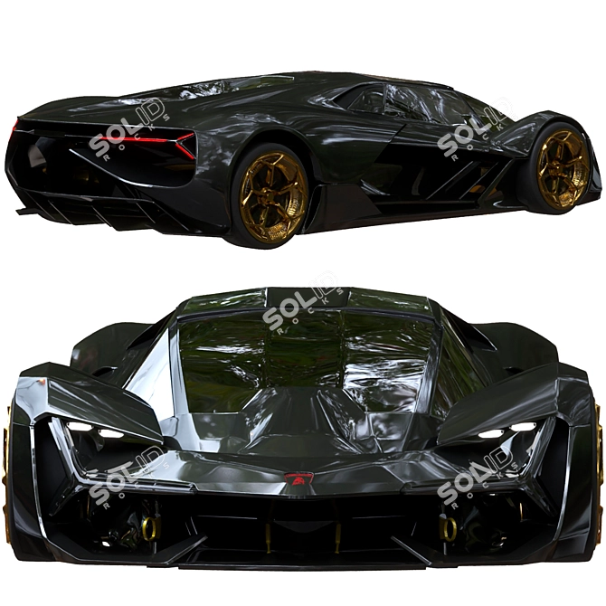 Ultra-Futuristic Lamborghini Terzo Millenio 3D model image 2