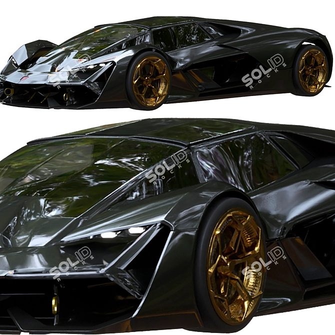 Ultra-Futuristic Lamborghini Terzo Millenio 3D model image 3