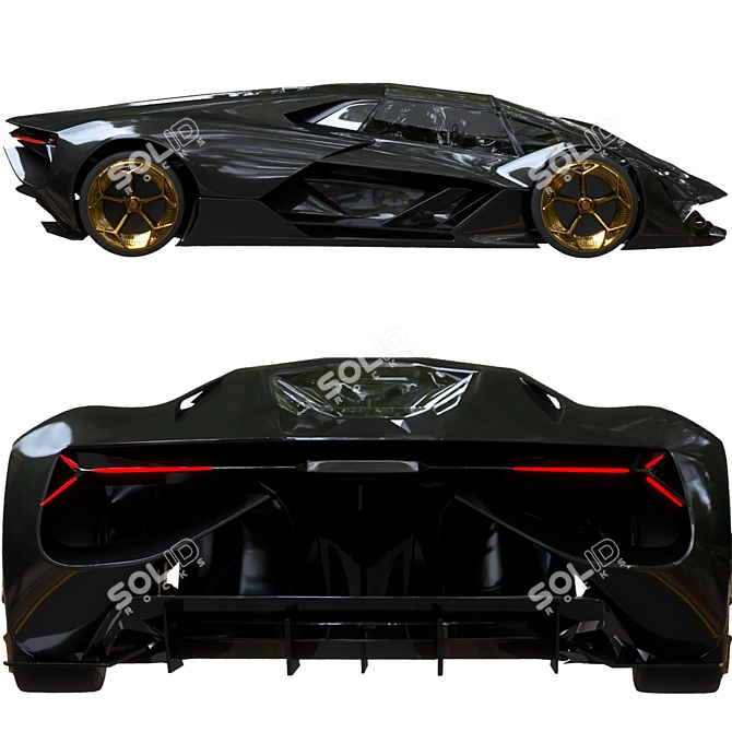 Ultra-Futuristic Lamborghini Terzo Millenio 3D model image 4