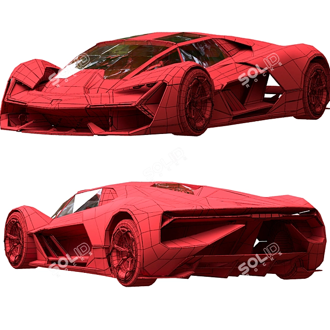 Ultra-Futuristic Lamborghini Terzo Millenio 3D model image 6