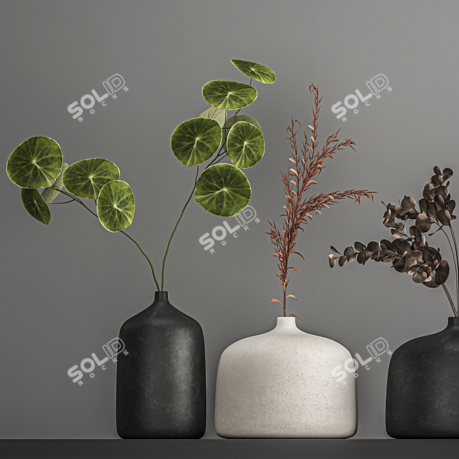 Elegant Dried Flower Bouquets 3D model image 6