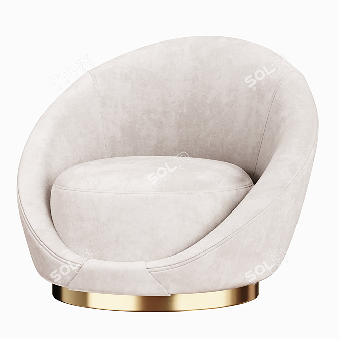 Blush Pink Selini Swivel Chair 3D model image 2