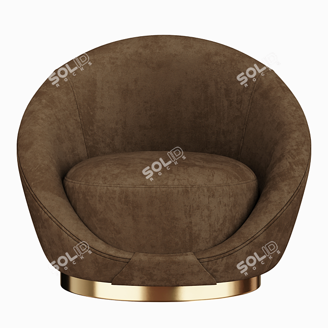 Blush Pink Selini Swivel Chair 3D model image 3