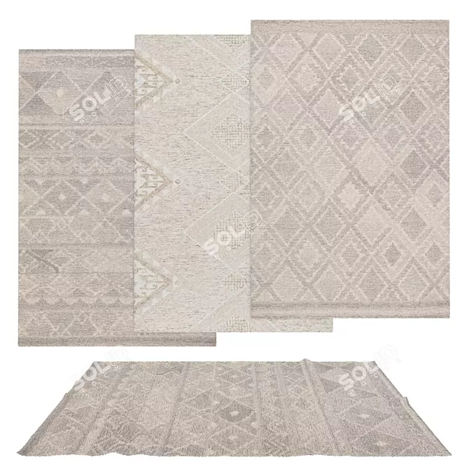 Versatile Rug Set: 6 Stunning Options 3D model image 1