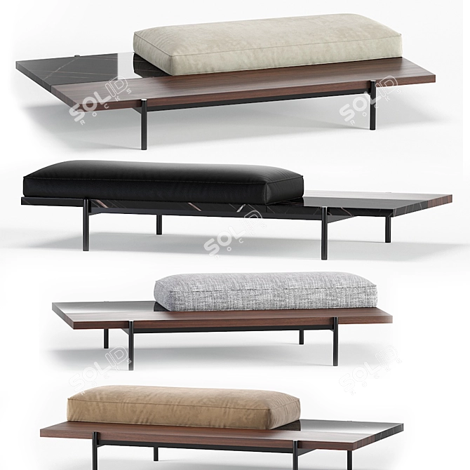 Superquadra Minotti Pouf: Luxury Seating Collection 3D model image 1