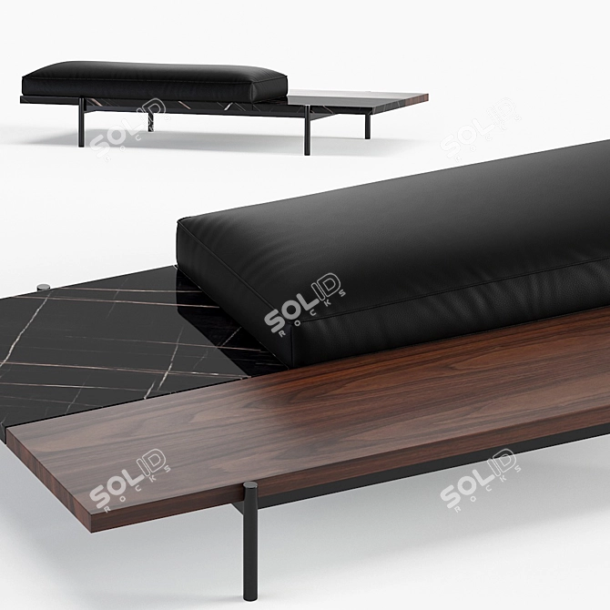 Superquadra Minotti Pouf: Luxury Seating Collection 3D model image 2