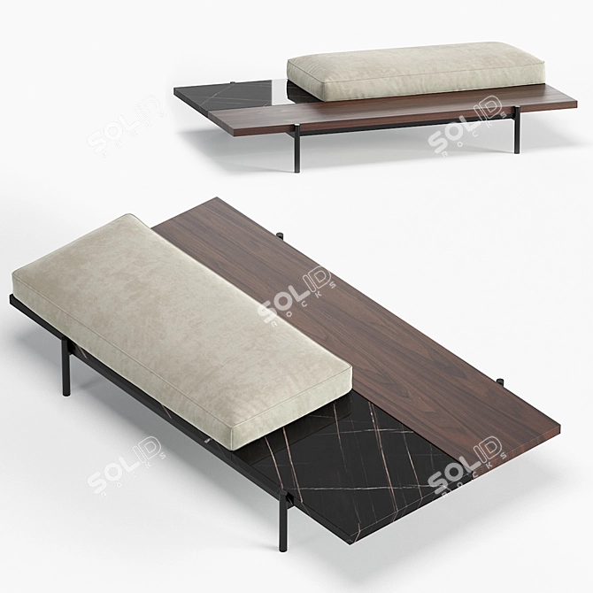Superquadra Minotti Pouf: Luxury Seating Collection 3D model image 3