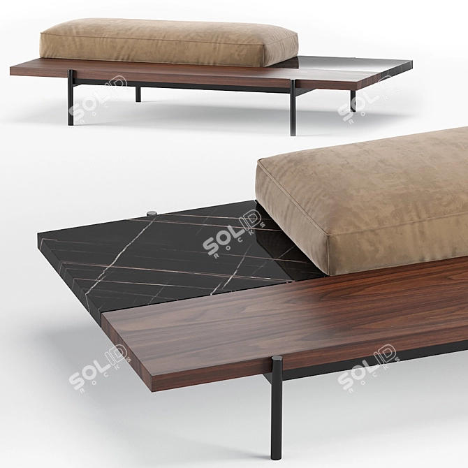 Superquadra Minotti Pouf: Luxury Seating Collection 3D model image 4