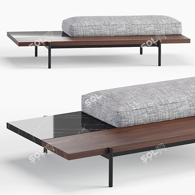 Superquadra Minotti Pouf: Luxury Seating Collection 3D model image 5