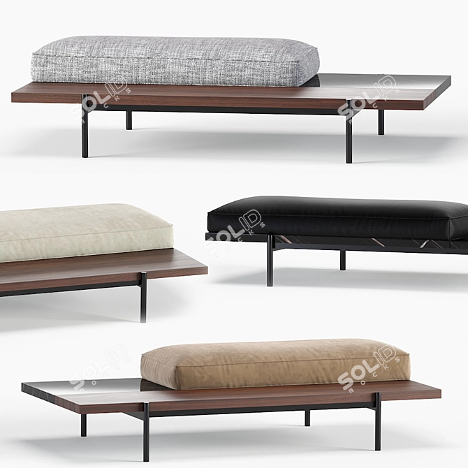 Superquadra Minotti Pouf: Luxury Seating Collection 3D model image 6