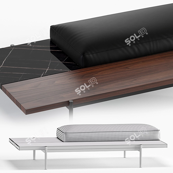 Superquadra Minotti Pouf: Luxury Seating Collection 3D model image 7