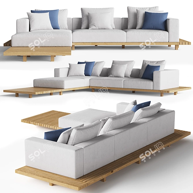 Tribu Vis-à-vis Sofa: Elegant and Stylish Seating 3D model image 1