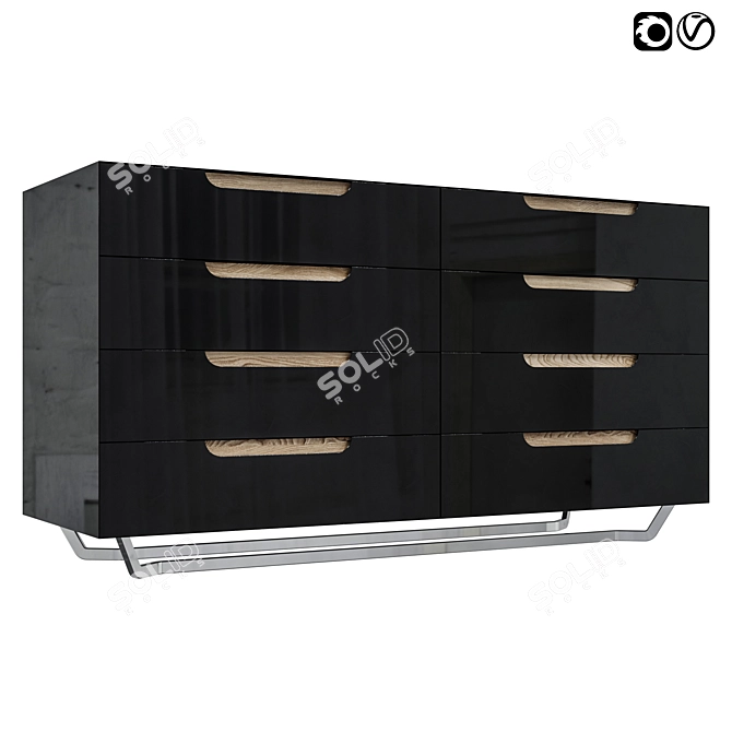 Modern Wood Chest of Drawers 3D model image 1