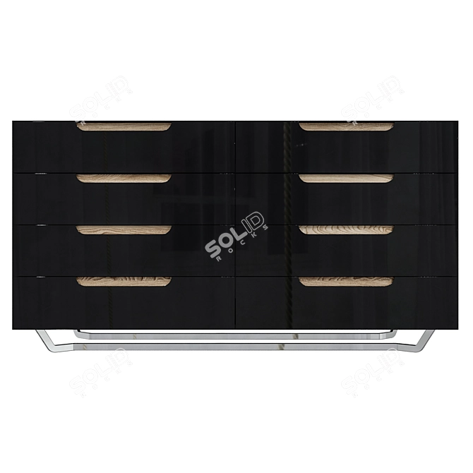 Modern Wood Chest of Drawers 3D model image 2