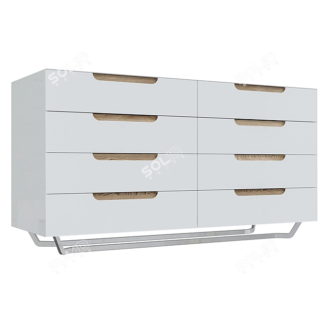 Modern Wood Chest of Drawers 3D model image 3