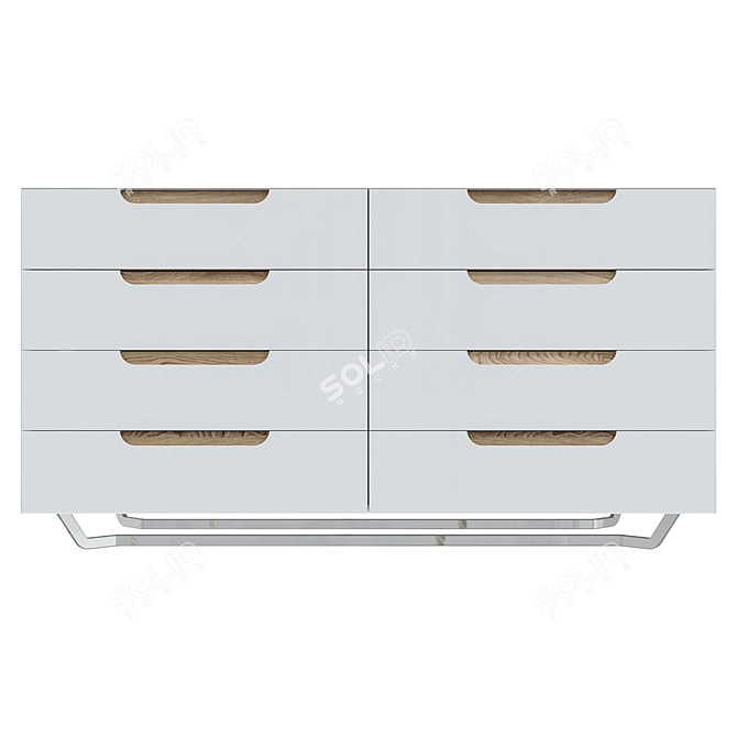 Modern Wood Chest of Drawers 3D model image 4