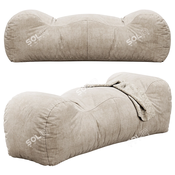 Cozy Comfort Bean Bag Sofa 3D model image 2