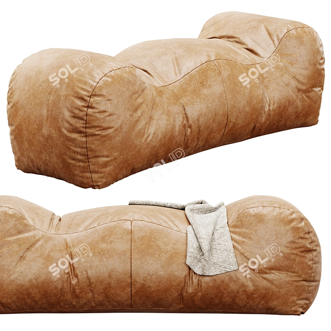 Cozy Comfort Bean Bag Sofa 3D model image 3